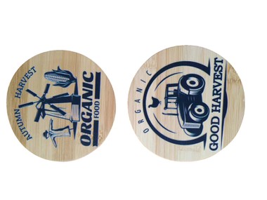Round Bamboo Plates with UV Printing